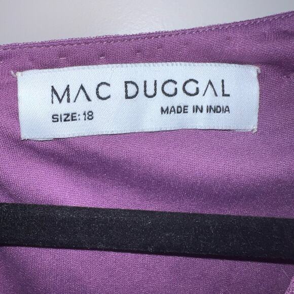 MAC DUGGAL Purple Sequin Wrap Over Bishop Sleeve Gown size 18 NWT - Picture 6 of 7